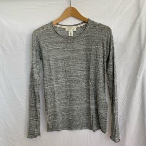 H&M Speckled Gray Relaxed Fit Knit Long Sleeve Top